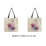 Cat Paw Print Shoulder Bag Eco Friendly Women Travel Beach Bag