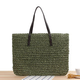 Large Rattan Straw Bag for Women Summer Travel Beach Handbag