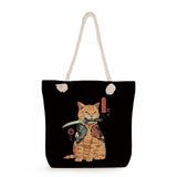Cat Printed Shopping Tote Bag for Women