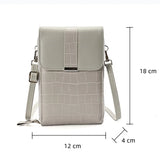 Stone Pattern Shoulder Phone Bag Womens Pu Leather Crossbody Messenger Bag