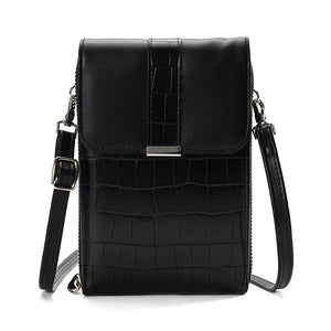Stone Pattern Shoulder Phone Bag Womens Pu Leather Crossbody Messenger Bag