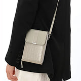 Stone Pattern Shoulder Phone Bag Womens Pu Leather Crossbody Messenger Bag