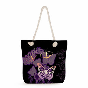 Butterfly Floral Print Shoulder Bag for Women