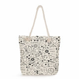 Thick Rope Shoulder Bag Cartoon Print Tote Bags for Women