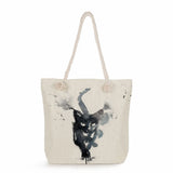 Cat Print Tote Bag High Capacity Reusable Shopper Foldable Handbag