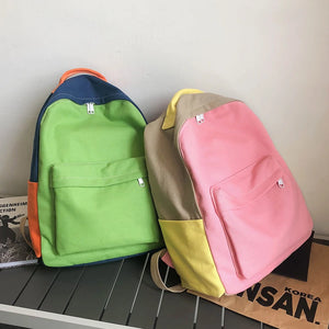 High Capacity Canvas Women Backpack Laptop Shoulder Schoolbag