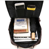 Vintage Laptop Backpack Men Waterproof Pu Leather