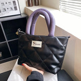 Winter Big Tote PU Leather Handbag Women Shoulder Bag