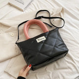 Winter Big Tote PU Leather Handbag Women Shoulder Bag