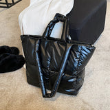 Winter Big Tote Bag for Women Padded Handbags Large Cotton Purses