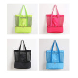 Women Mesh Transparent Bag Double-layer Heat Preservation Picnic Beach Tote