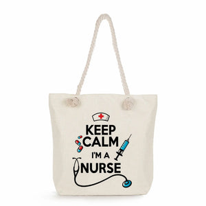 High Capacity Women Shoulder Bags Nurse Print Handbags