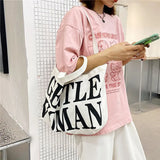 Large Capacity Women's Canvas Tote Bag Retro Style Shoulder Messenger Purse