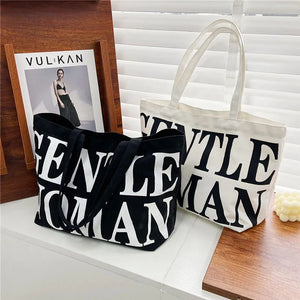 Large Capacity Women's Canvas Tote Bag Retro Style Shoulder Messenger Purse