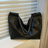 Women's PU Leather Tote Bag High Capacity Lady Underarm Bag