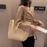 High Capacity Vintage Women Shoulder Bag Soft PU Leather Designers