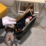 High End Clip Flower Women's Wide Strap Shoulder Bag Handbag