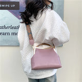 High End Clip Flower Women's Wide Strap Shoulder Bag Handbag