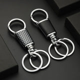 Double Ring Keychain Metal 360 Rotatable Key Holder Men's Waist Car Keyring