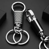 Double Ring Keychain Metal 360 Rotatable Key Holder Men's Waist Car Keyring