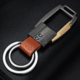 High-Grade Leather Keychain Alloy Personalized Lettering Business Men