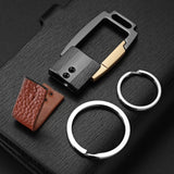 High-Grade Leather Keychain Alloy Personalized Lettering Business Men