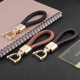 Hand Woven Leather Car KeyChain Couples Wallet Chain Bag Charm