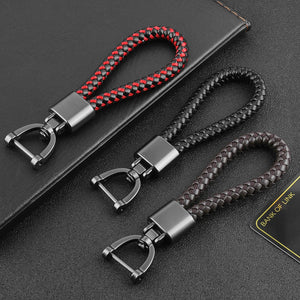 Hand Woven Leather Car KeyChain Couples Wallet Chain Bag Charm