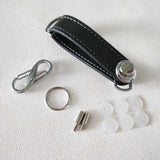 Leather Keychain Car Key Rings Holder Case Key Organizer Bag
