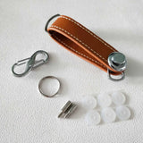 Leather Keychain Car Key Rings Holder Case Key Organizer Bag