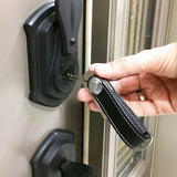Leather Keychain Car Key Rings Holder Case Key Organizer Bag