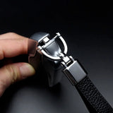 Luxury Car KeyChain 360 Degree Rotating Hand Woven Leather Key