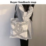 High Heel Lipstick Pattern Women Handbags Folding Fabric Shoulder Tote Bag