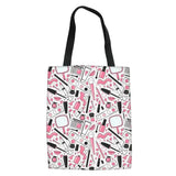 High Heel Lipstick Pattern Women Handbags Folding Fabric Shoulder Tote Bag