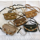 Vintage Saddle Shoulder Purse Acrylic Chain Women Handbag