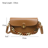 Vintage Saddle Shoulder Purse Acrylic Chain Women Handbag