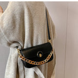Vintage Saddle Shoulder Purse Acrylic Chain Women Handbag