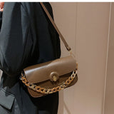 Vintage Saddle Shoulder Purse Acrylic Chain Women Handbag
