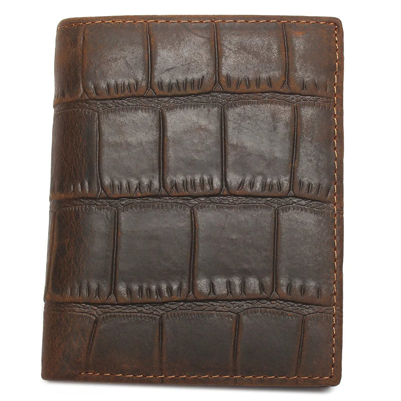 Crocodile Style Crazy Horse Leather Wallet