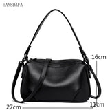 2 Layer Leather Shoulder Crossbody Bag for Women