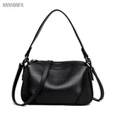 2 Layer Leather Shoulder Crossbody Bag for Women