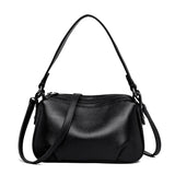 2 Layer Leather Shoulder Crossbody Bag for Women