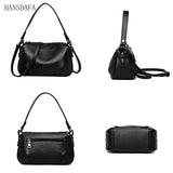 2 Layer Leather Shoulder Crossbody Bag for Women