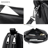 2 Layer Leather Shoulder Crossbody Bag for Women