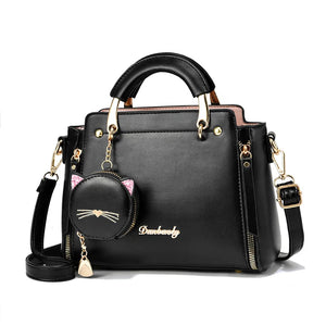 High Solid PU Leather Female Bucket handbags Cross body Bag