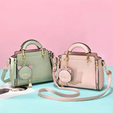 High Solid PU Leather Female Bucket handbags Cross body Bag
