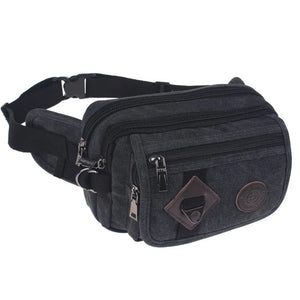 Casual Canvas Messenger Bags Waist Packs Portable Vintage Men Waist Bags