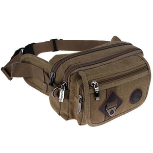 Casual Canvas Messenger Bags Waist Packs Portable Vintage Men Waist Bags