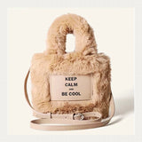 Plush Winter Shoulder Bag with Chain Tote
