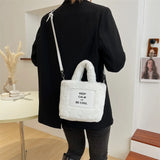 Plush Winter Shoulder Bag with Chain Tote